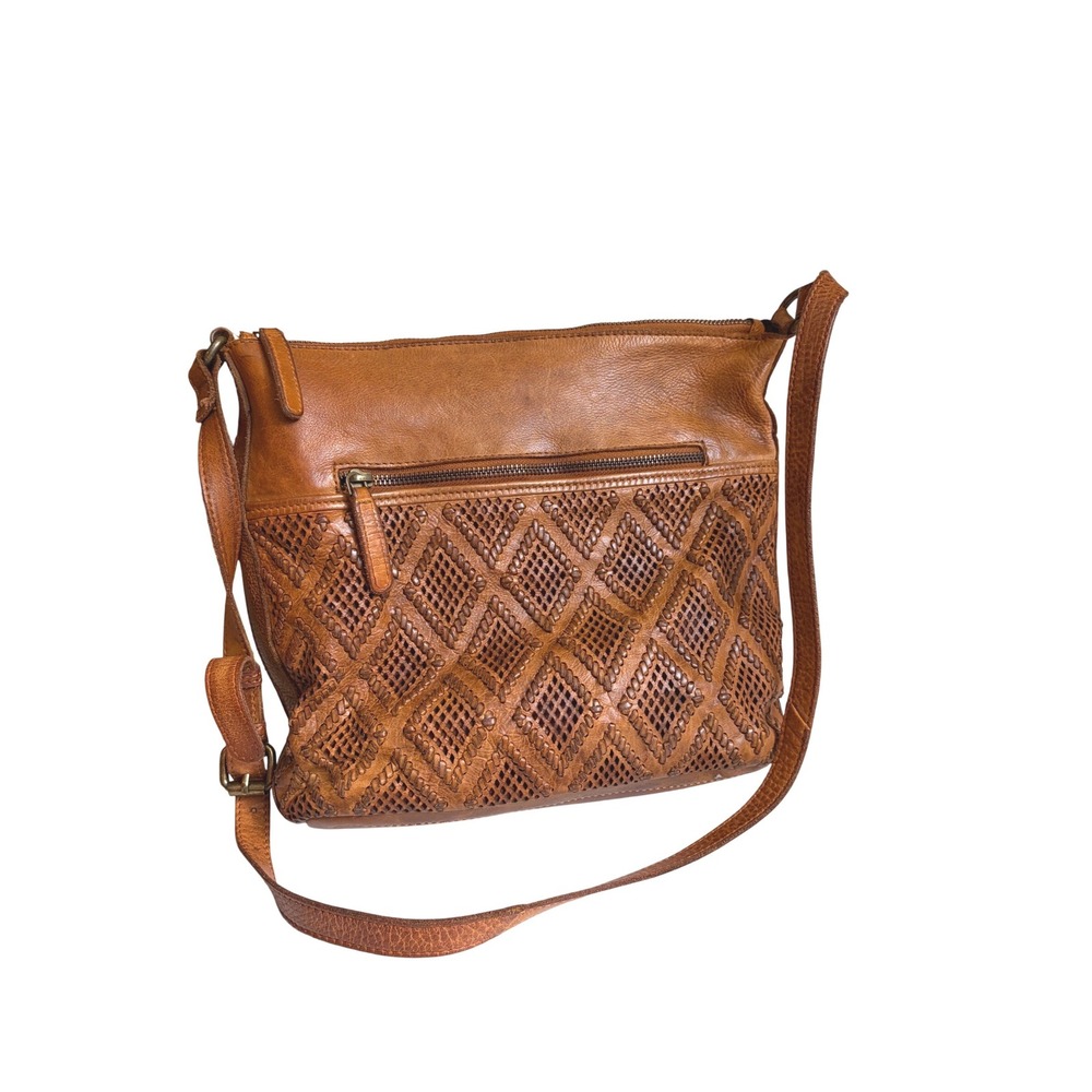 Valenca Holland Cognac Brown Leather Woven Diamond DO NOT BUY